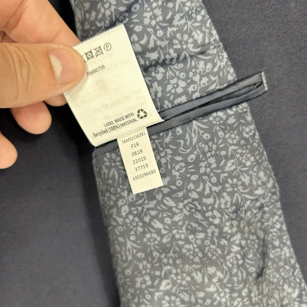 Bar III Sport Coat Mens 40L Navy Blue Slim Fit Knit Stretch Two-Button MSRP $295 - Picture 13 of 16